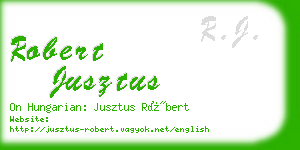 robert jusztus business card